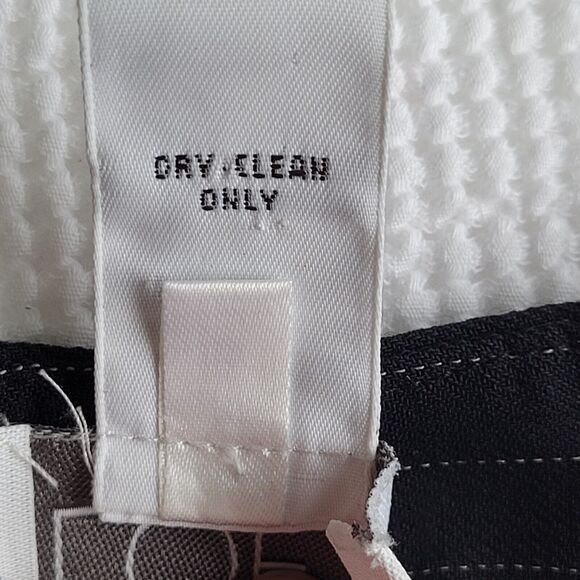 LOFT STRETCH Wool Wide Leg Pants Size 12 Pinstripe High Rise Lined Career Dressy - Picture 8 of 9